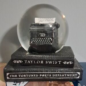 Taylor Swift Black and Silver Typewriter Snow Globe